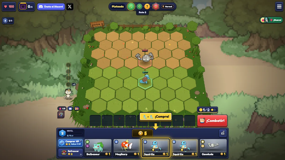 First shop screen in Kanto Tactics